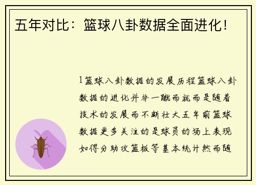 五年对比：篮球八卦数据全面进化！